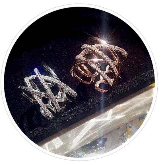 Cross Layered Diamond Ring - Picture 5 of 5